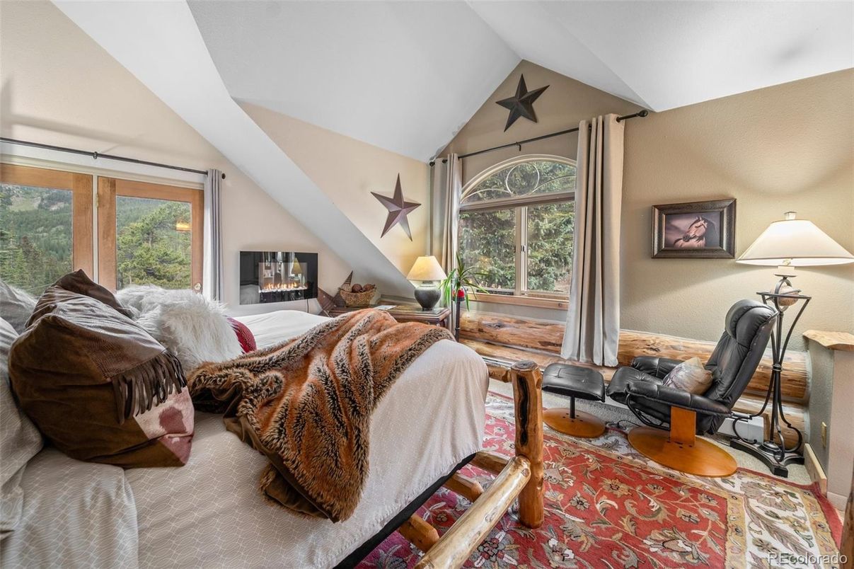 Bedroom, Fireplace, Interior