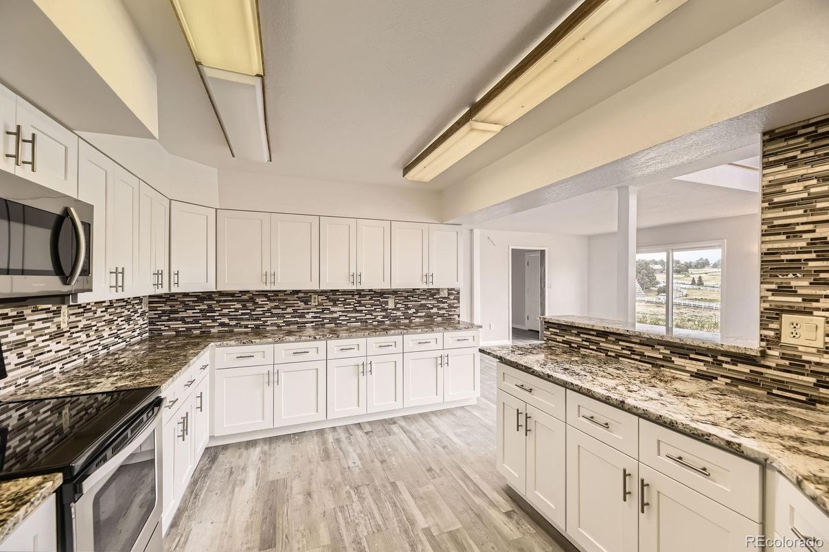 Interior, Kitchen, Wood Texture Flooring