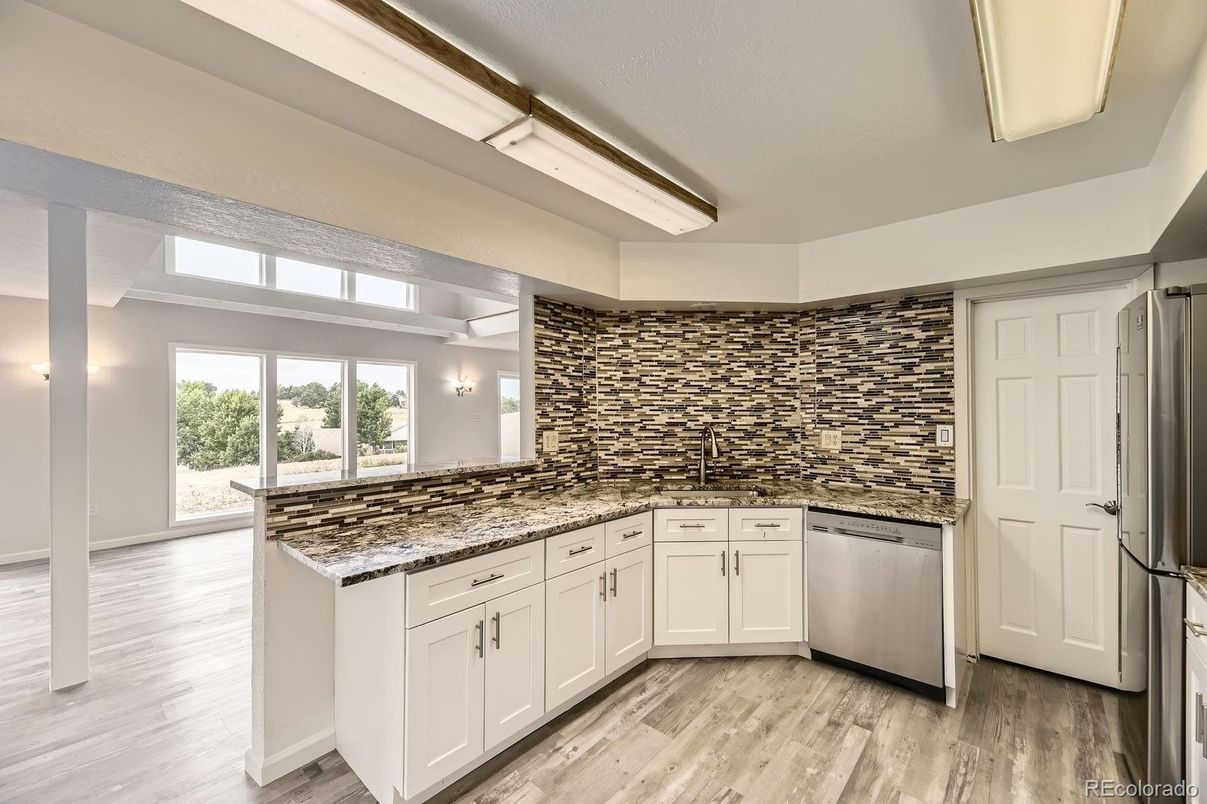 Interior, Kitchen, Stainless Steel Appliances, Wood Texture Flooring