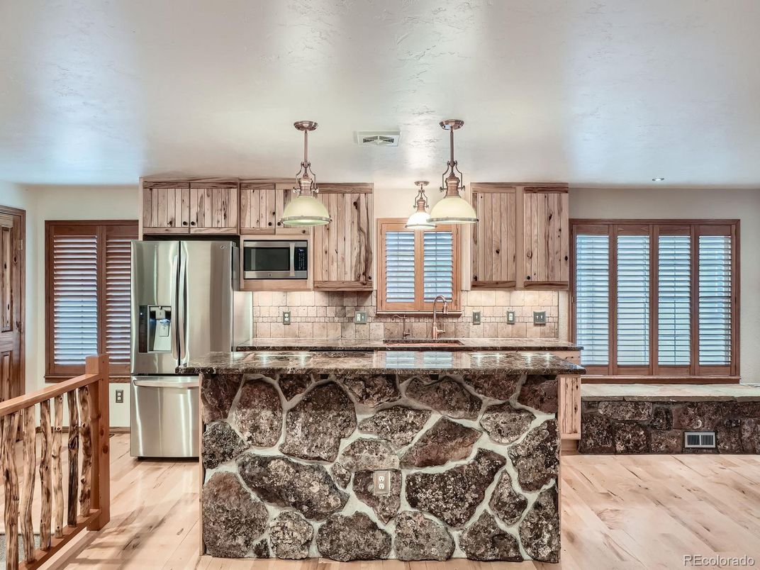Interior, Kitchen, Pendant Lights, Stainless Steel Appliances, Wood Texture Flooring