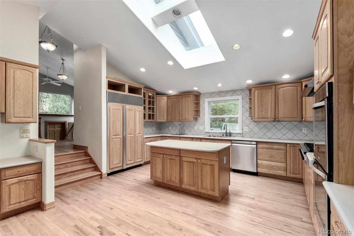 Interior, Kitchen, Recessed Lighting, Wood Texture Flooring