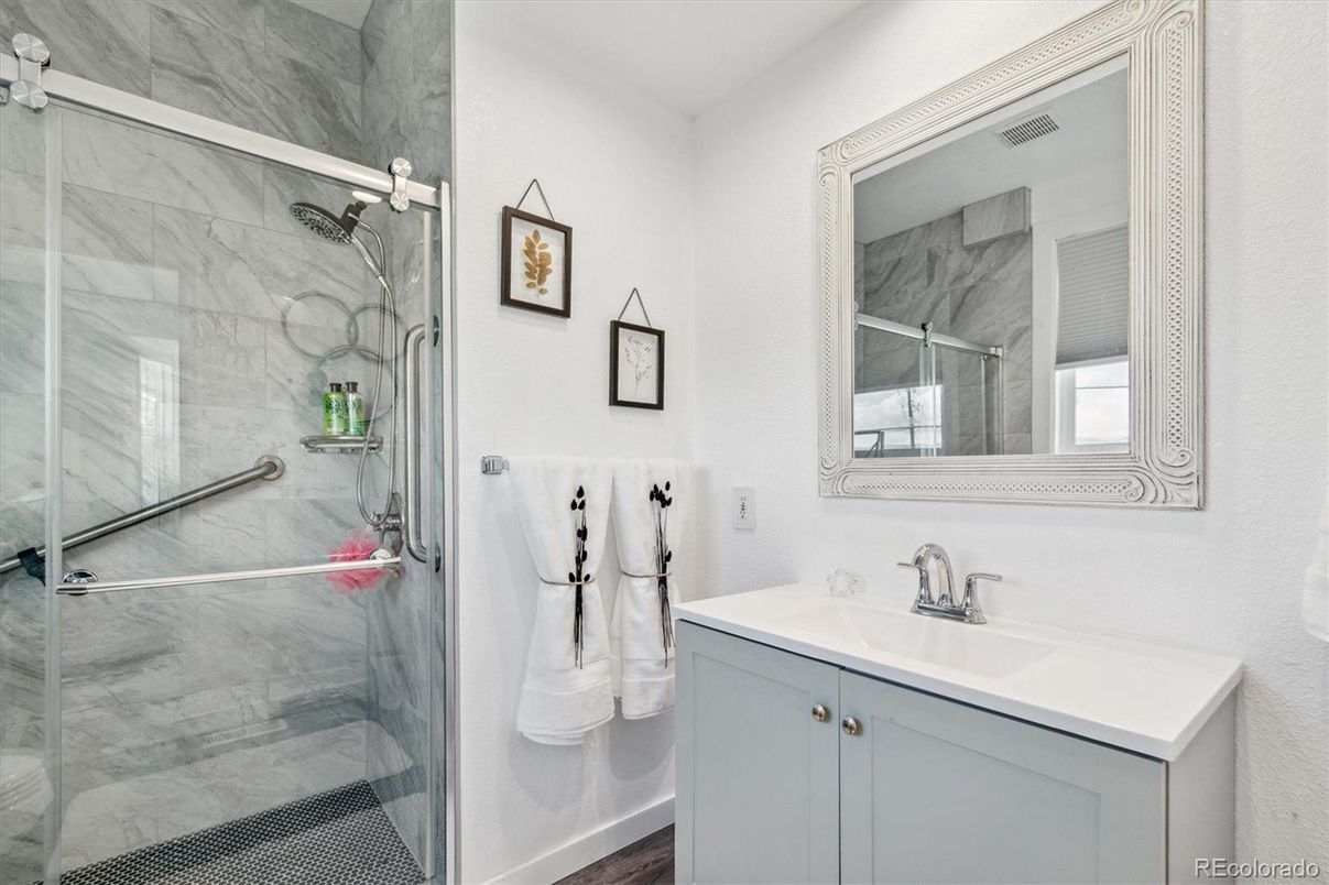 Bathroom, Glass Shower, Interior, Marble Walls