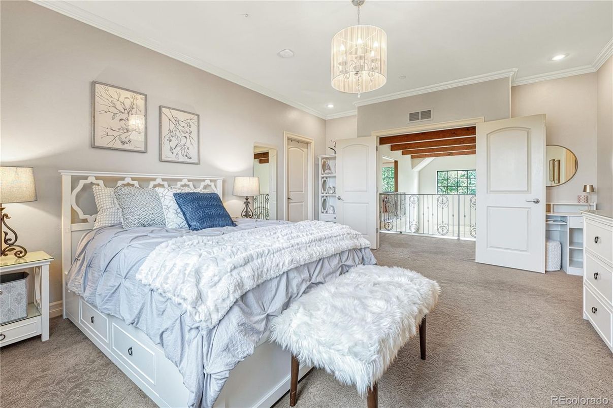 Bedroom, Interior, Pendant Lights, Recessed Lighting