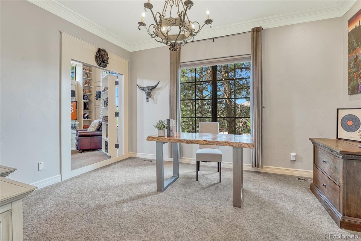 Chandelier, Home Office, Interior
