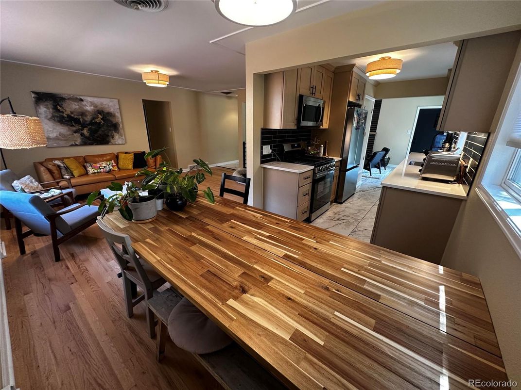 Dining room, Interior, Kitchen, Living room, Wood Texture Flooring