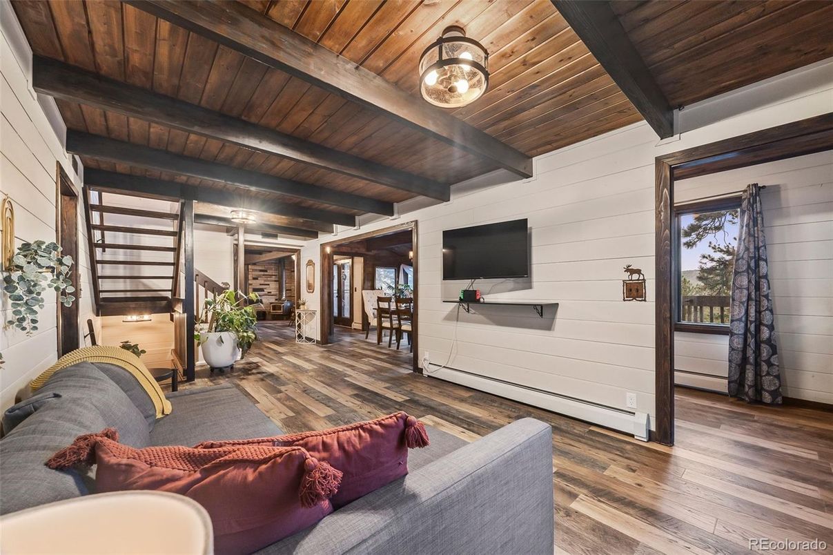 Interior, Living room, Wooden Beams, Wooden Ceilings, Wood Texture Flooring