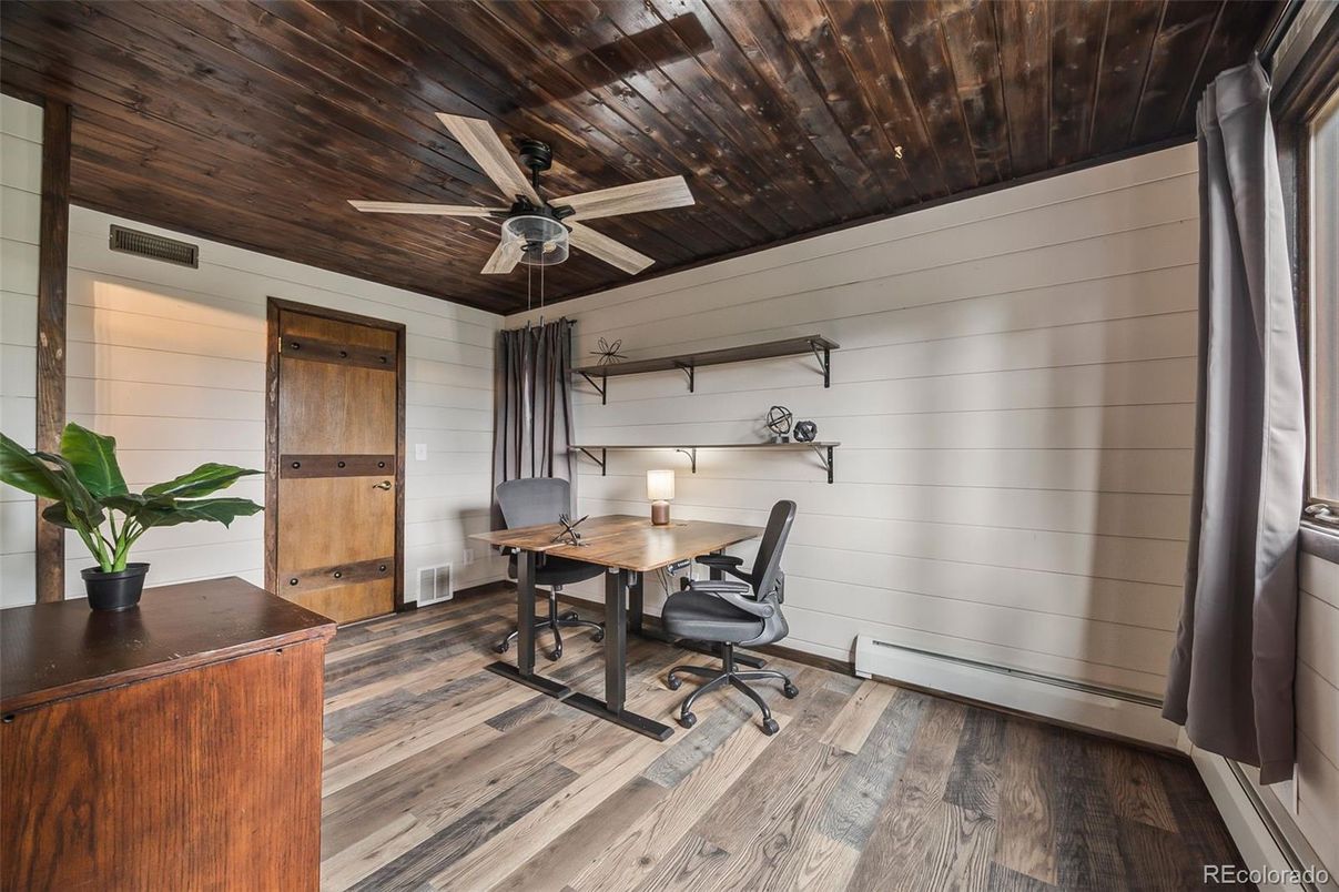 Home Office, Interior, Wooden Ceilings, Wood Texture Flooring