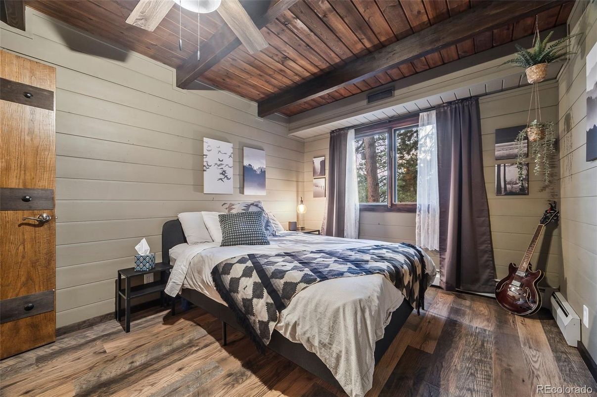 Bedroom, Interior, Wooden Beams, Wooden Ceilings, Wood Texture Flooring