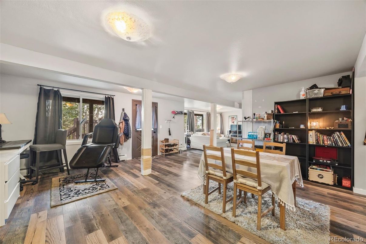 Dining room, Interior, Wood Texture Flooring