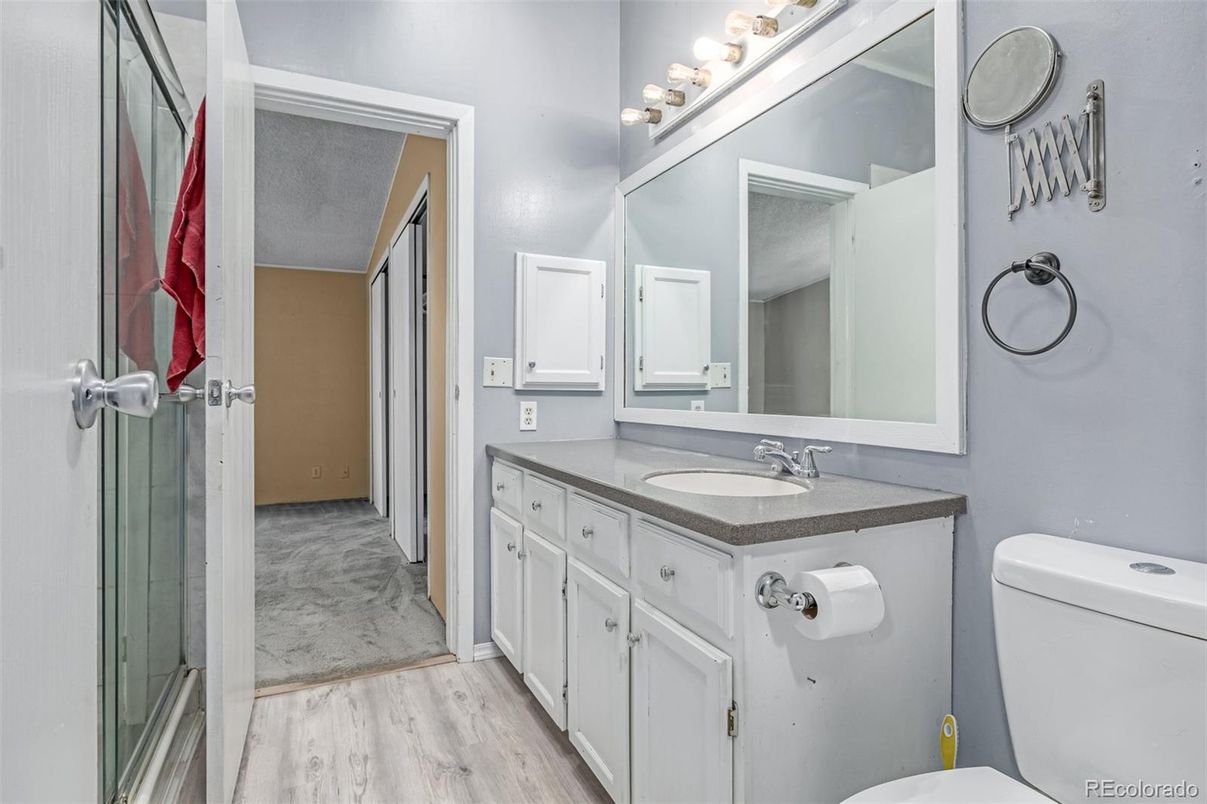 Bathroom, Dual Sink Vanities, Interior, Wood Texture Flooring