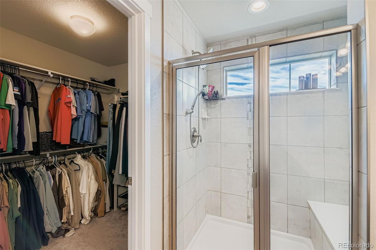 Bathroom, Glass Shower, Interior, Recessed Lighting, Walk-in Closets