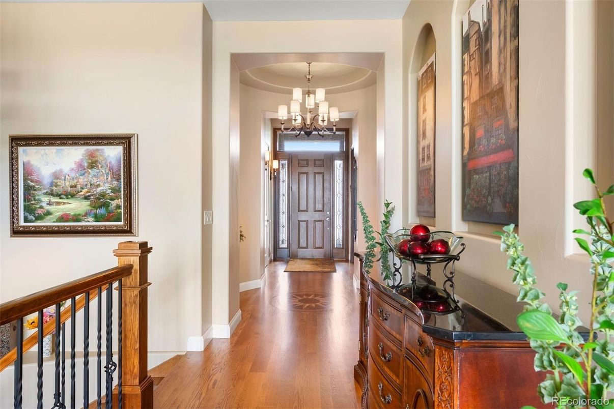 Chandelier, Interior, Wood Texture Flooring