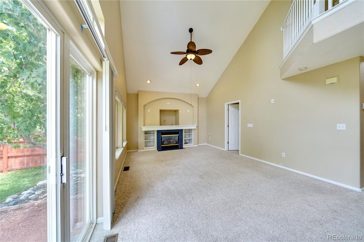 Empty room, Fireplace, Interior, Recessed Lighting