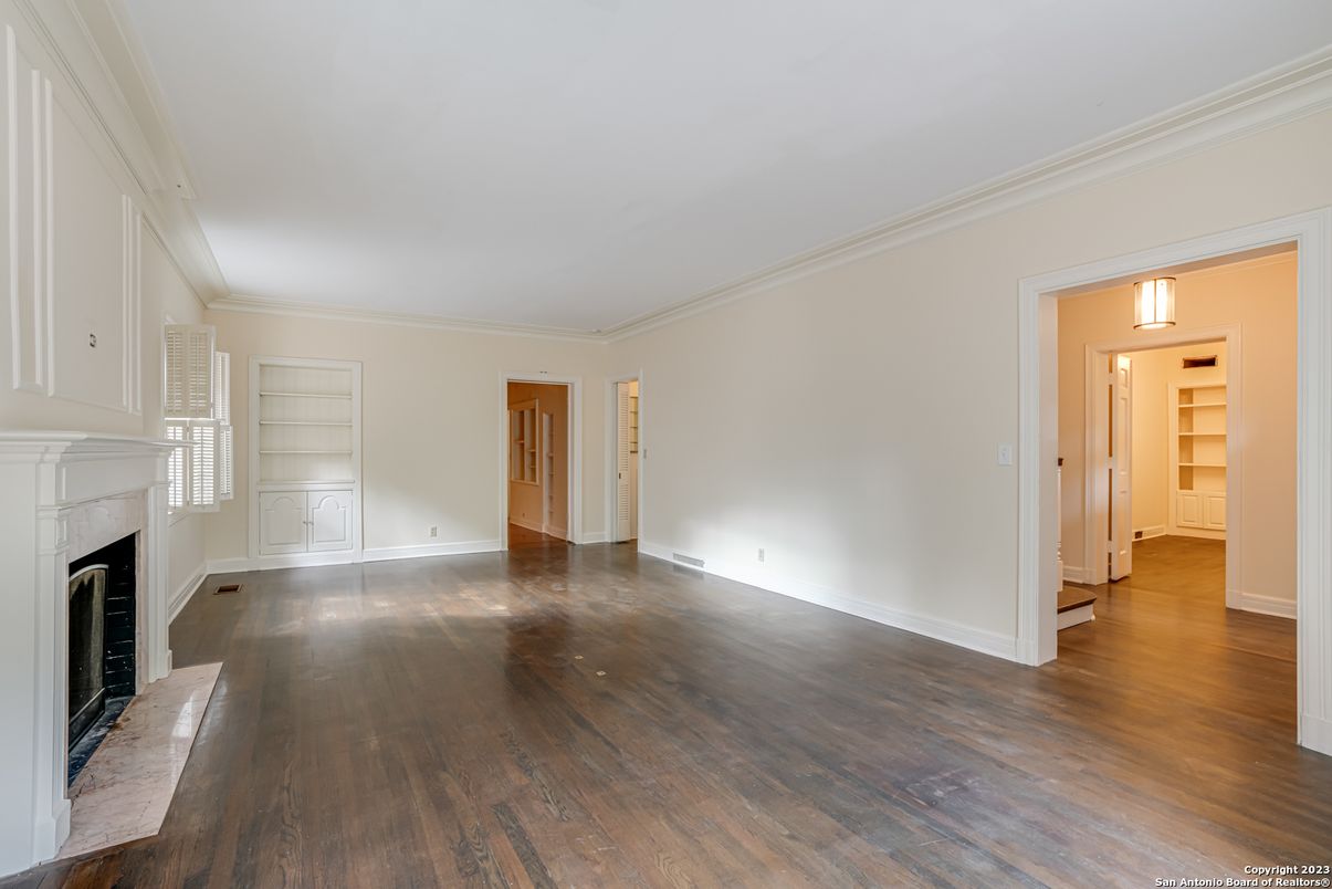 Empty room, Fireplace, Interior, Wood Texture Flooring