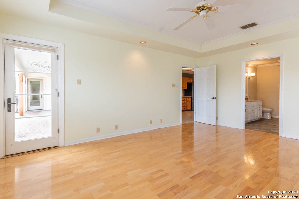 Bathroom, Empty room, Interior, Recessed Lighting, Wood Texture Flooring