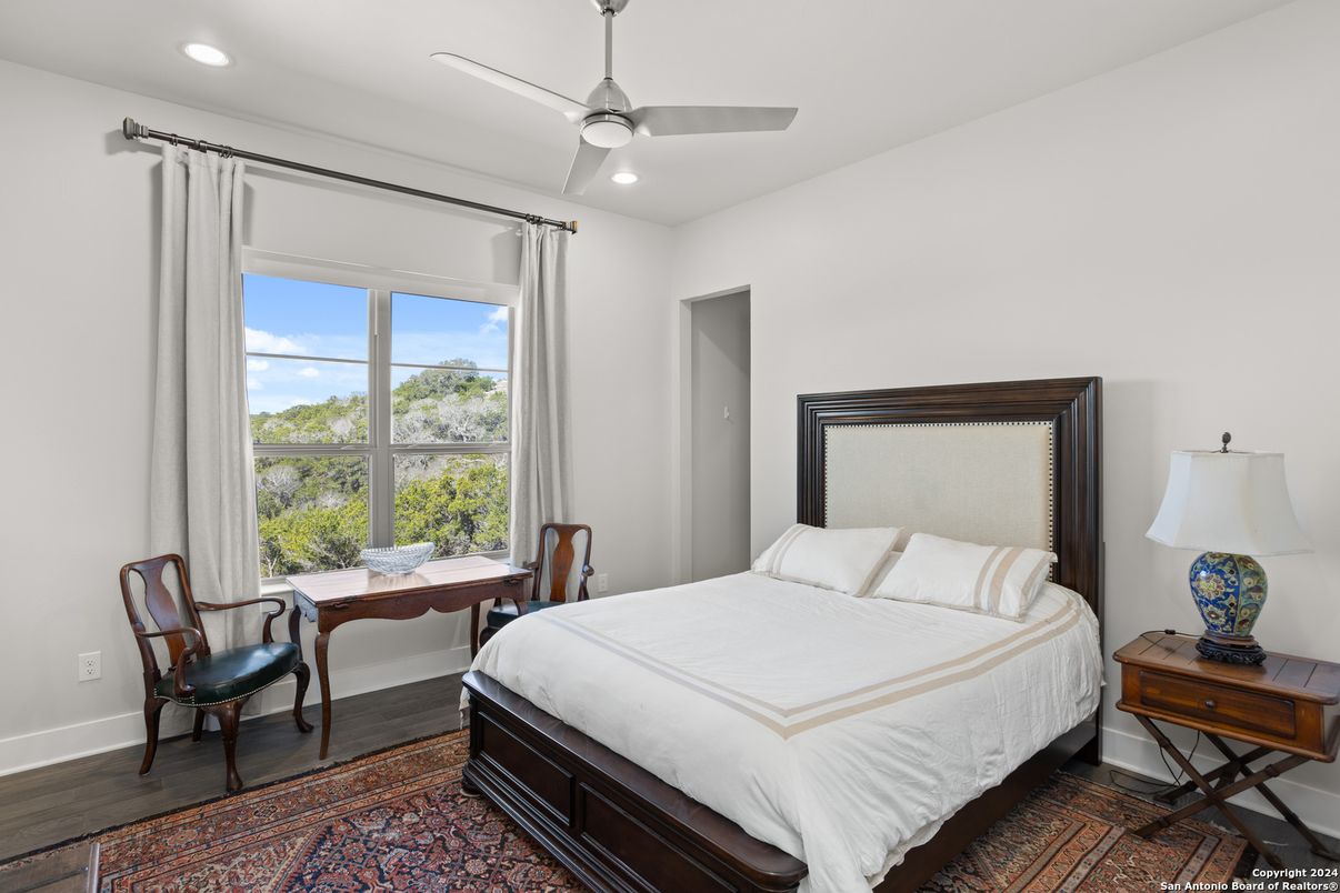Bedroom, Home Office, Interior, Recessed Lighting, Wood Texture Flooring