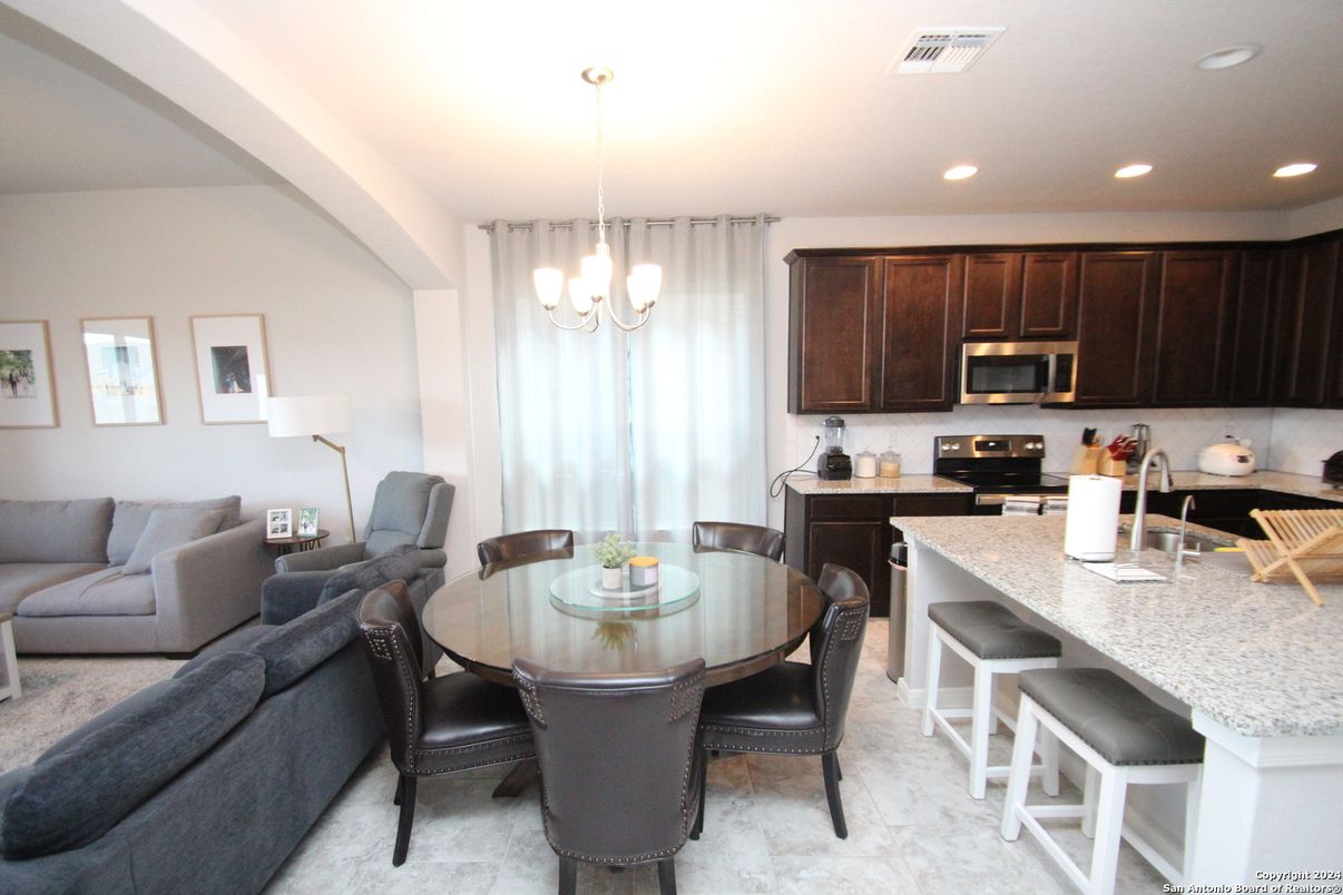 Dining room, Interior, Kitchen, Living room, Pendant Lights, Recessed Lighting