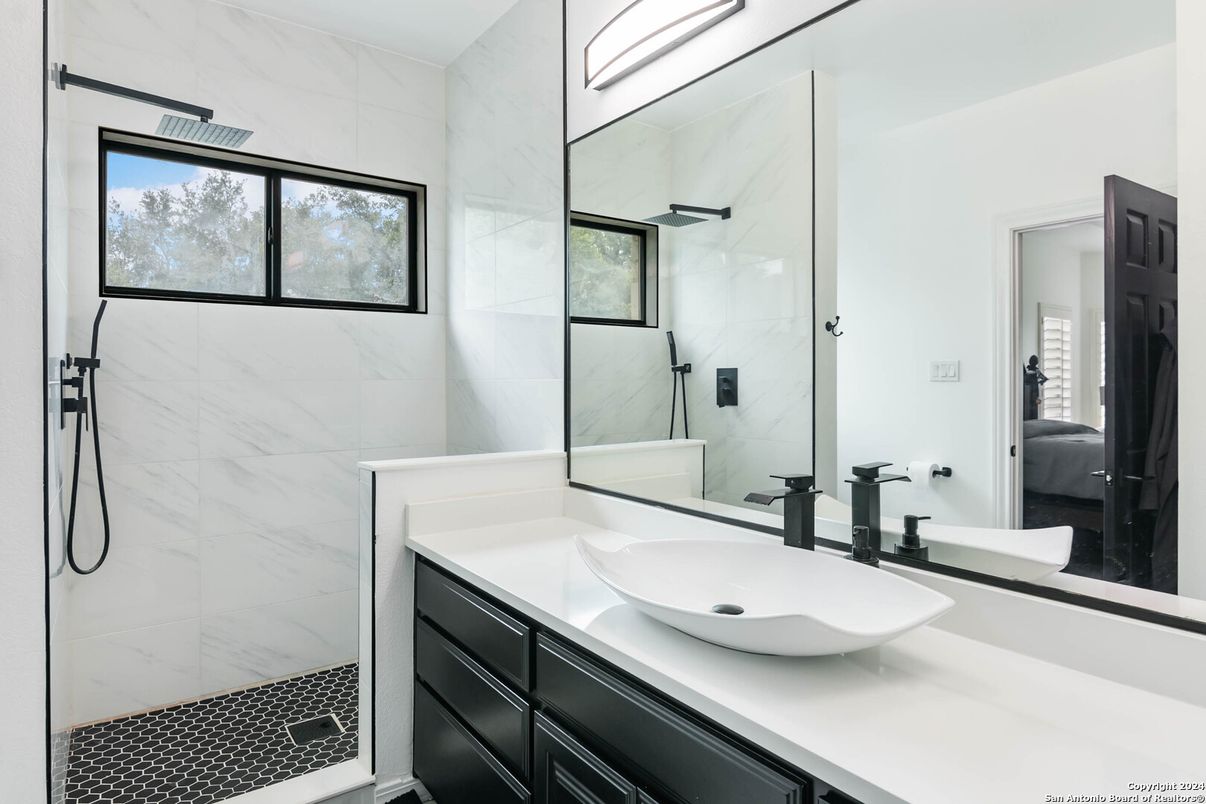 Bathroom, Glass Shower, Interior, Marble Walls