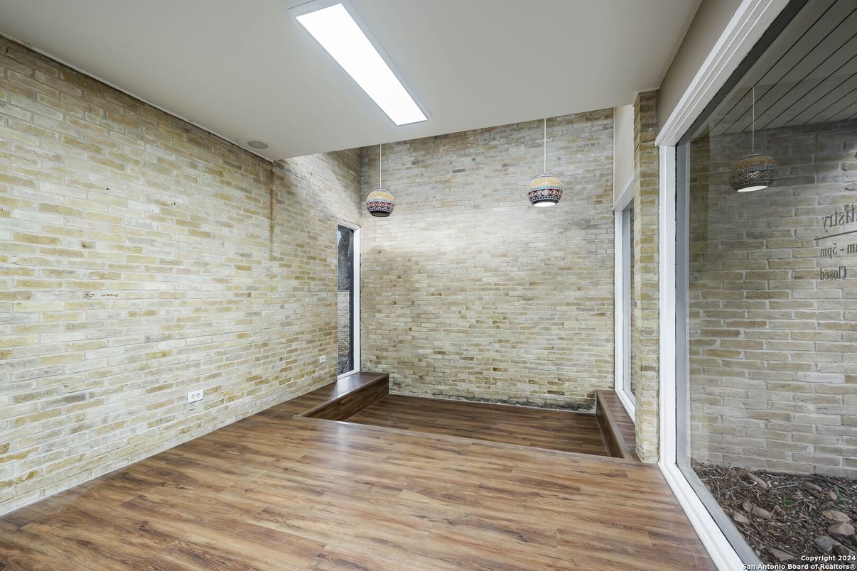 Empty room, Interior, Stone Walls, Wood Texture Flooring