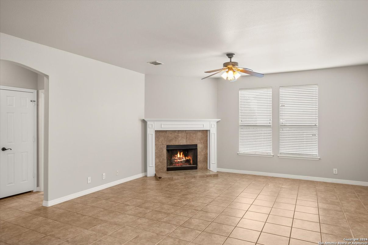 Empty room, Fireplace, Interior