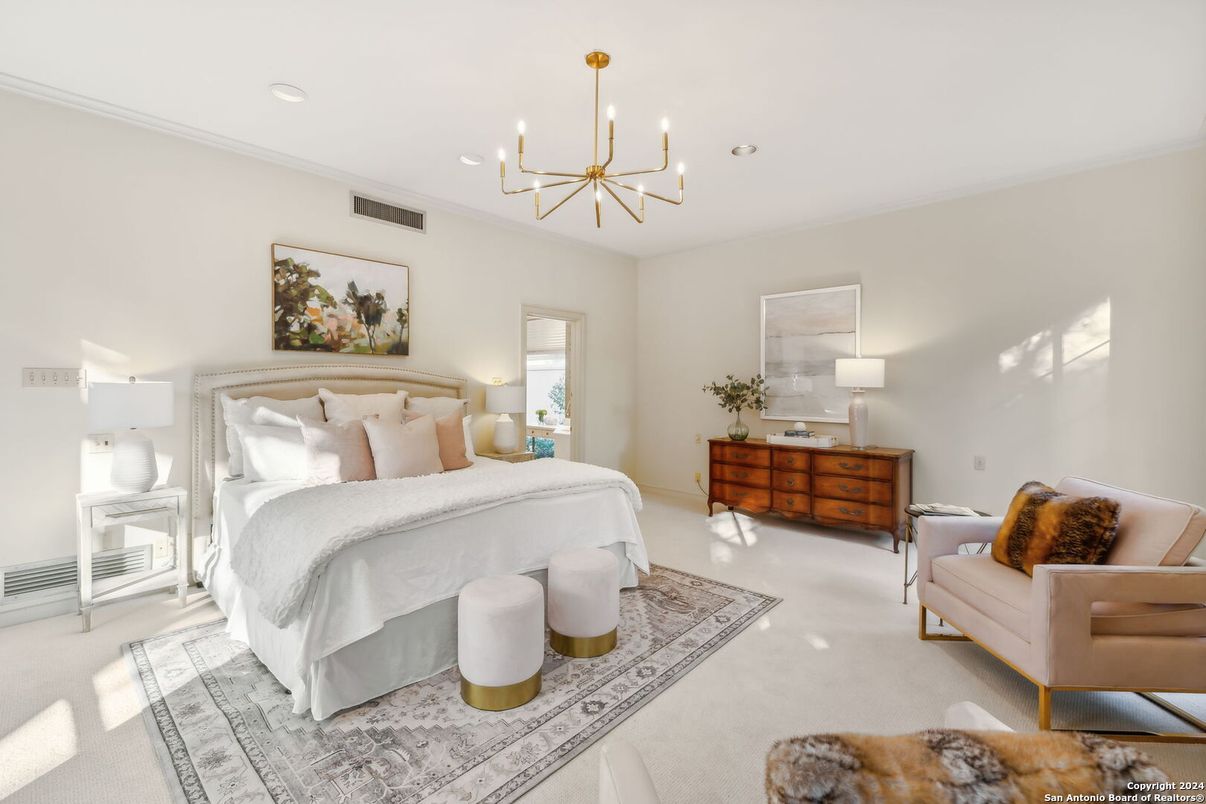Bedroom, Interior, Pendant Lights, Recessed Lighting