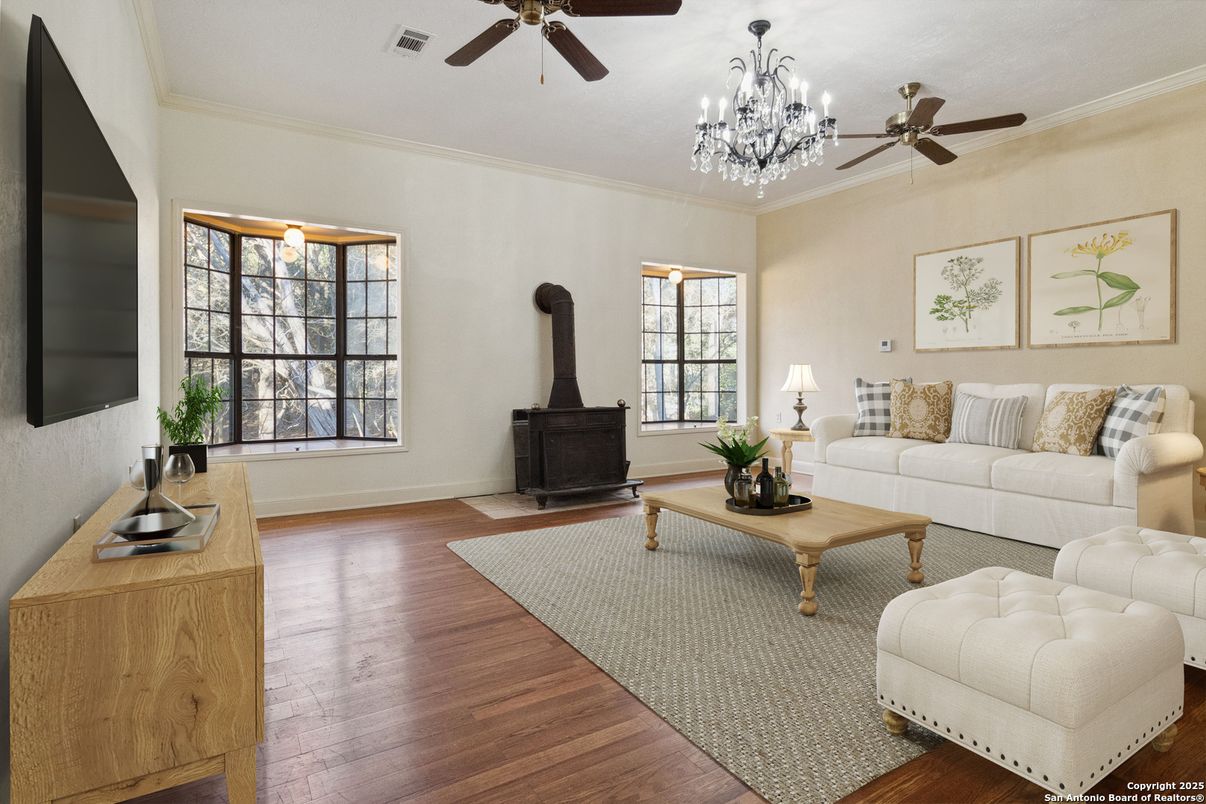 Chandelier, Fireplace, Interior, Living room, Wood Texture Flooring