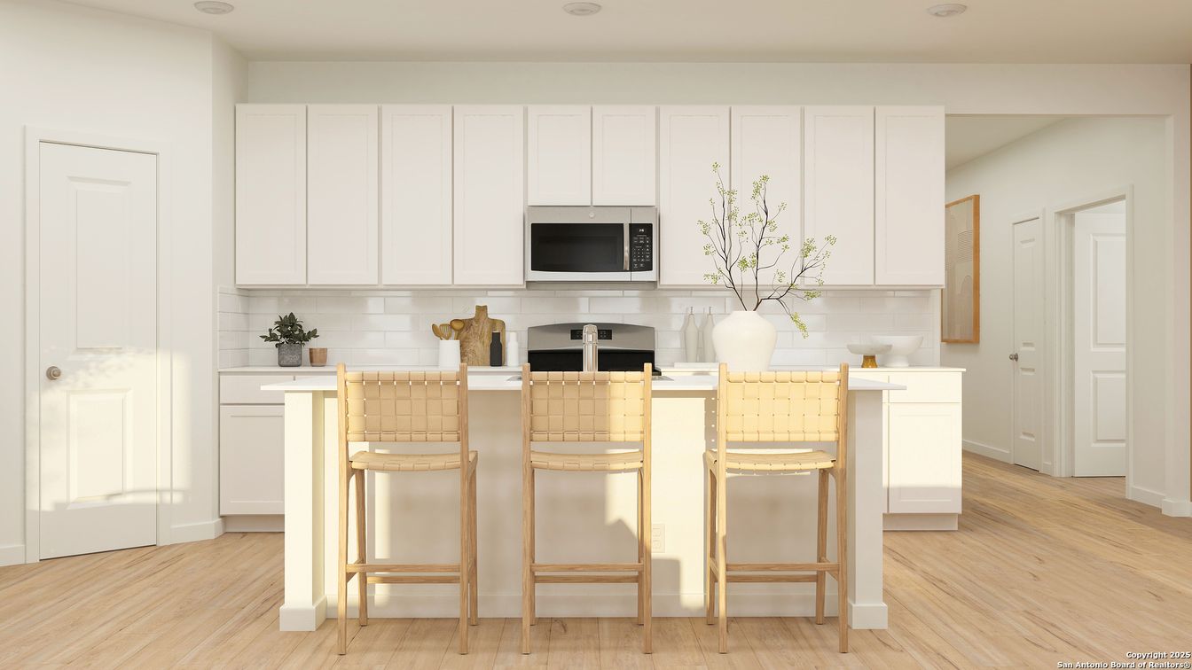 Interior, Kitchen, Recessed Lighting, Wood Texture Flooring