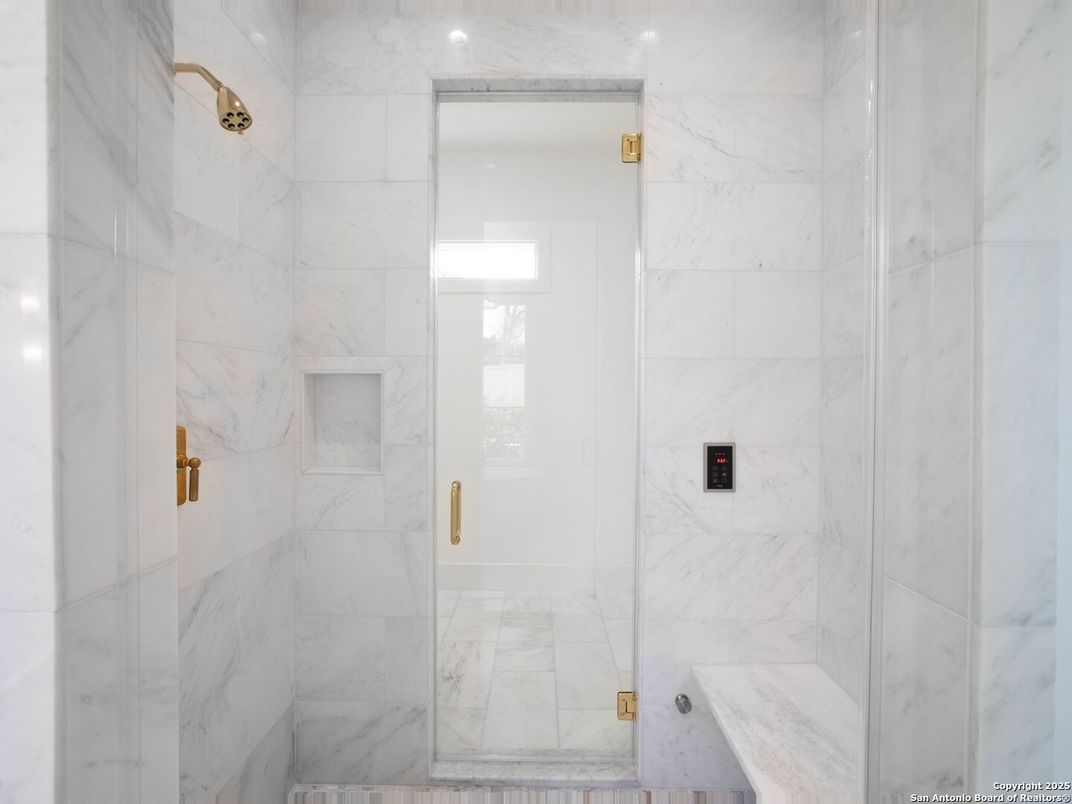 Bathroom, Glass Shower, Interior, Marble Walls