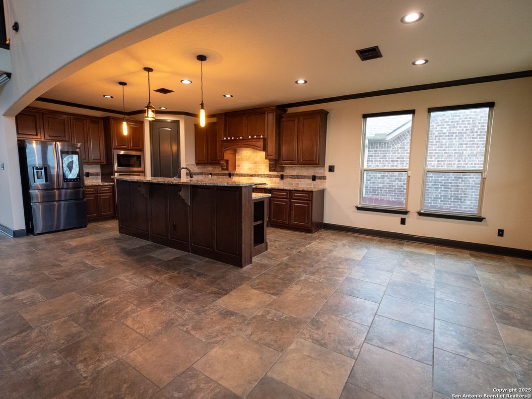 Interior, Kitchen, Pendant Lights, Recessed Lighting, Stainless Steel Appliances