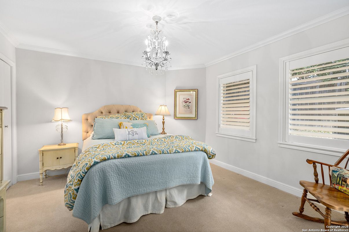 Bedroom, Chandelier, Interior