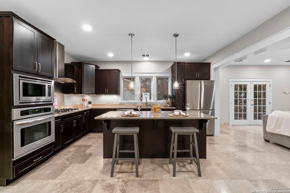 Interior, Kitchen, Pendant Lights, Recessed Lighting, Stainless Steel Appliances