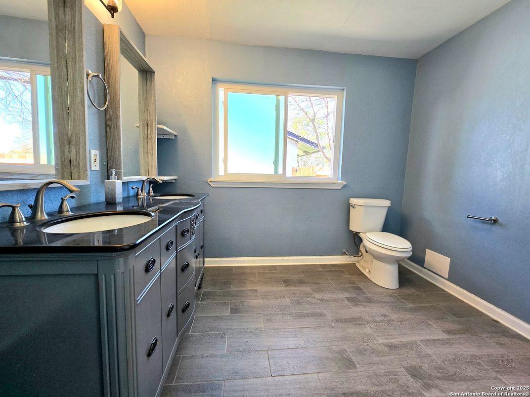 Bathroom, Dual Sink Vanities, Interior, Wood Texture Flooring