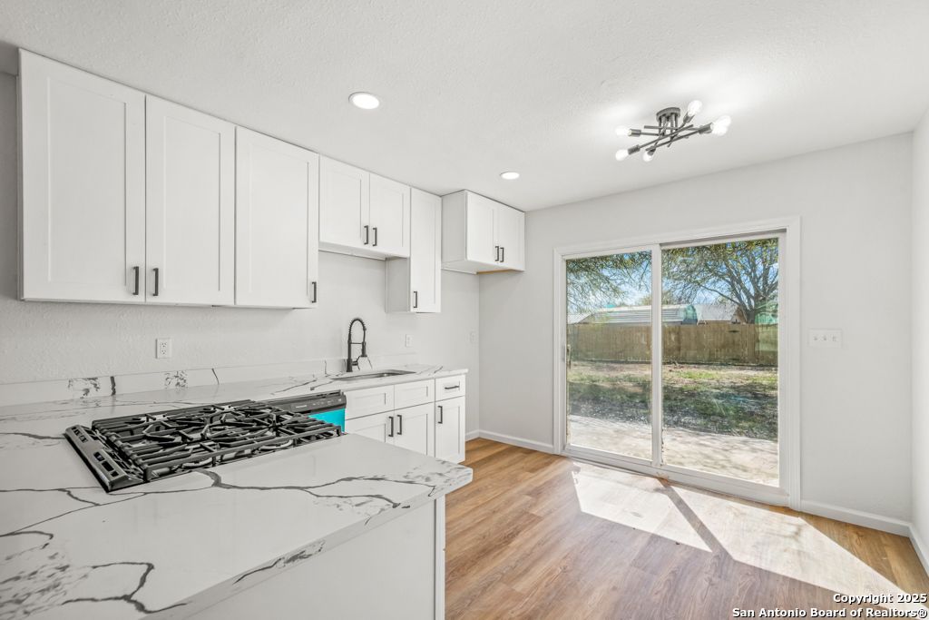 Interior, Kitchen, Recessed Lighting, Wood Texture Flooring