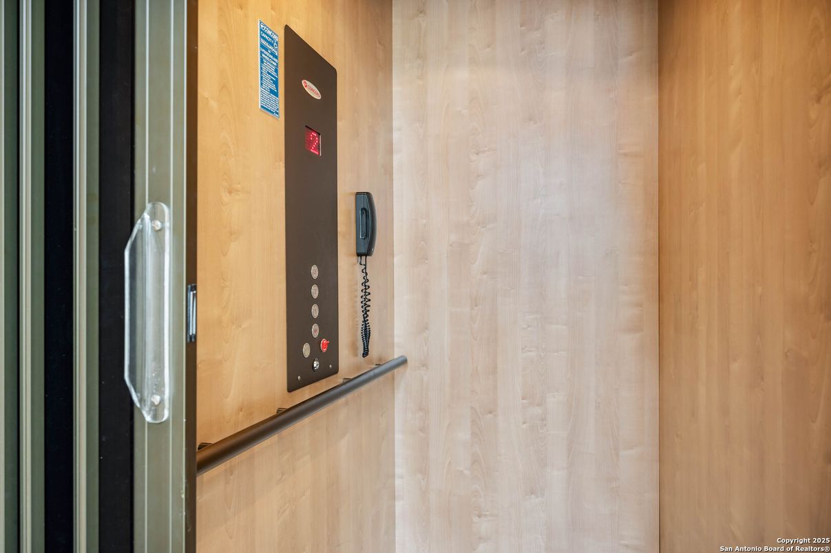 Elevator, Interior, Wooden Walls