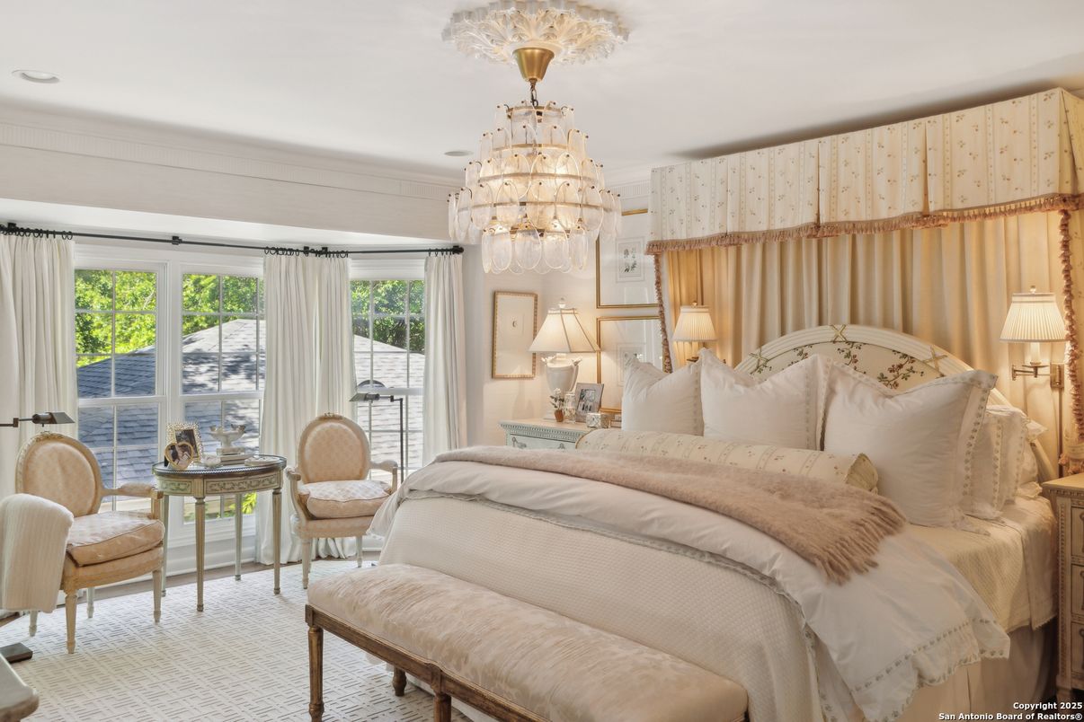 Bedroom, Chandelier, Interior