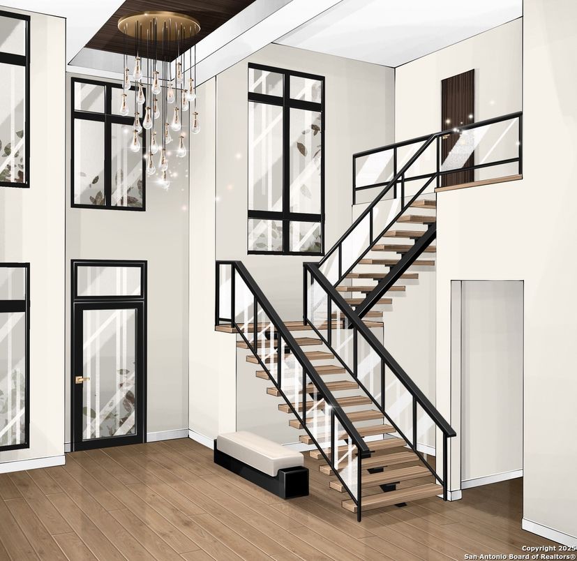 Interior, Pendant Lights, Wood Texture Flooring