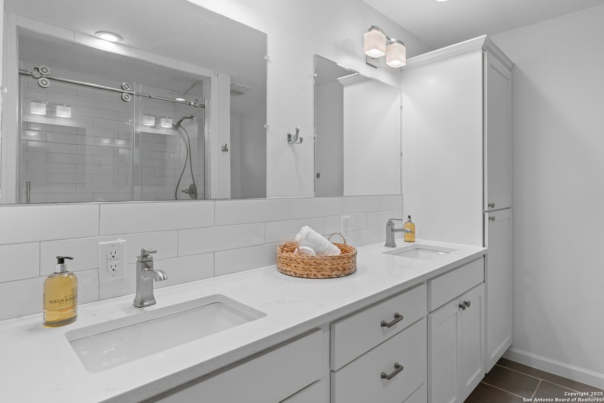 Bathroom, Dual Sink Vanities, Glass Shower, Interior