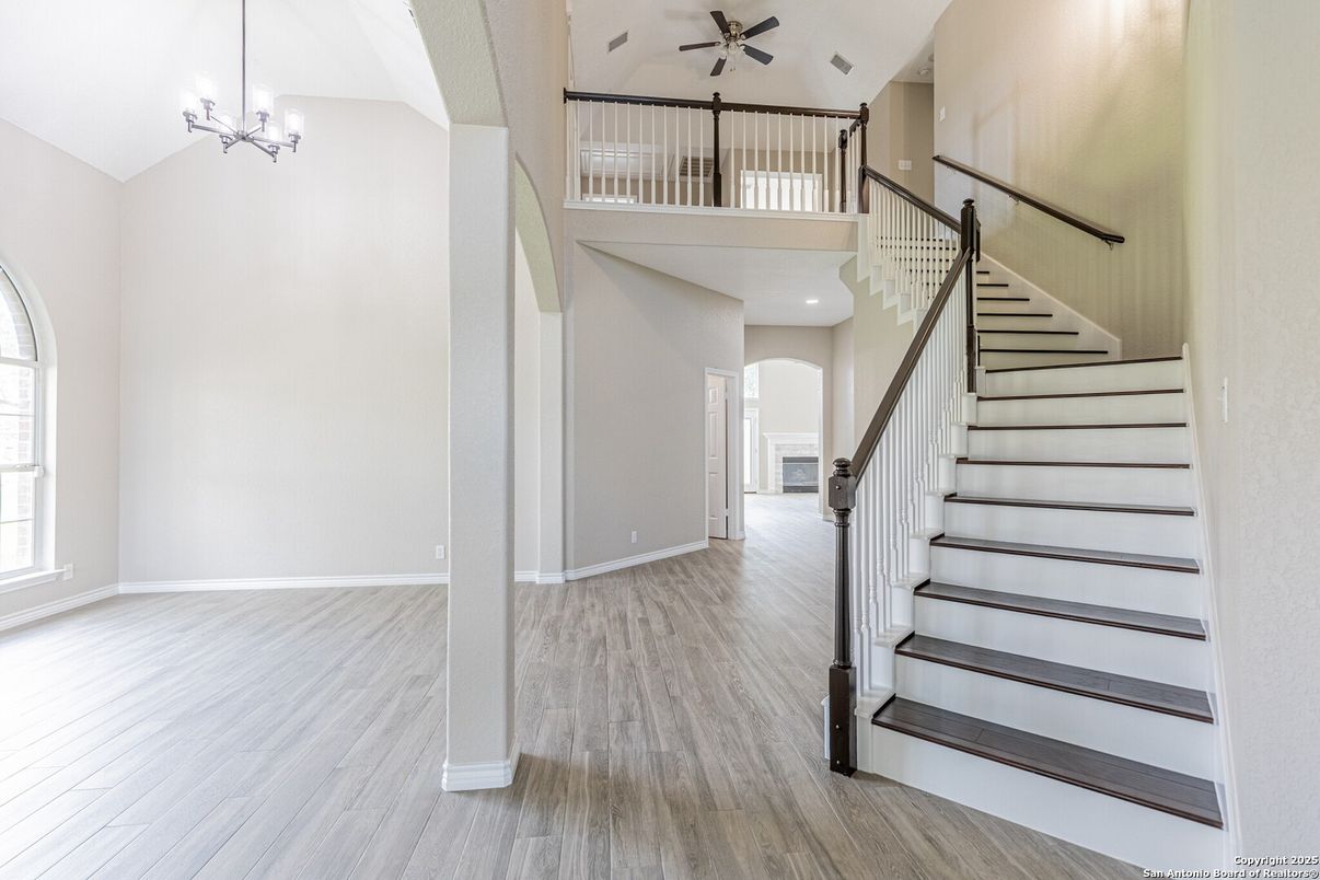 Chandelier, Interior, Recessed Lighting, Wood Texture Flooring