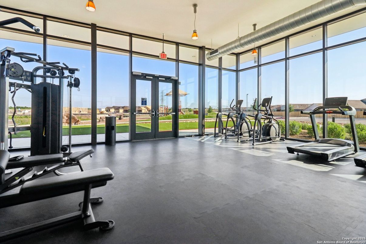 Fitness Equipment, Gym, Interior, Pendant Lights