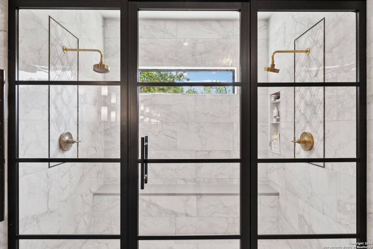 Bathroom, Glass Shower, Interior, Marble Walls