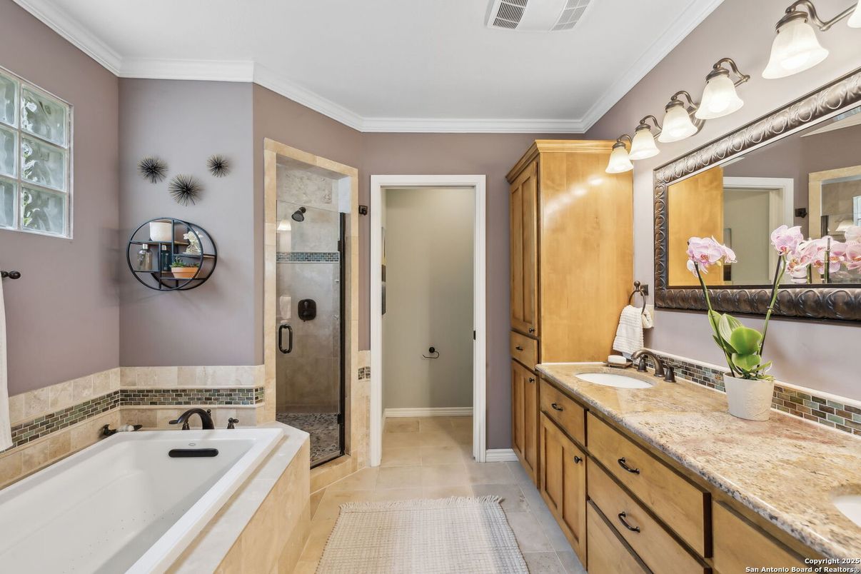 Bathroom, Dual Sink Vanities, Glass Shower, Interior