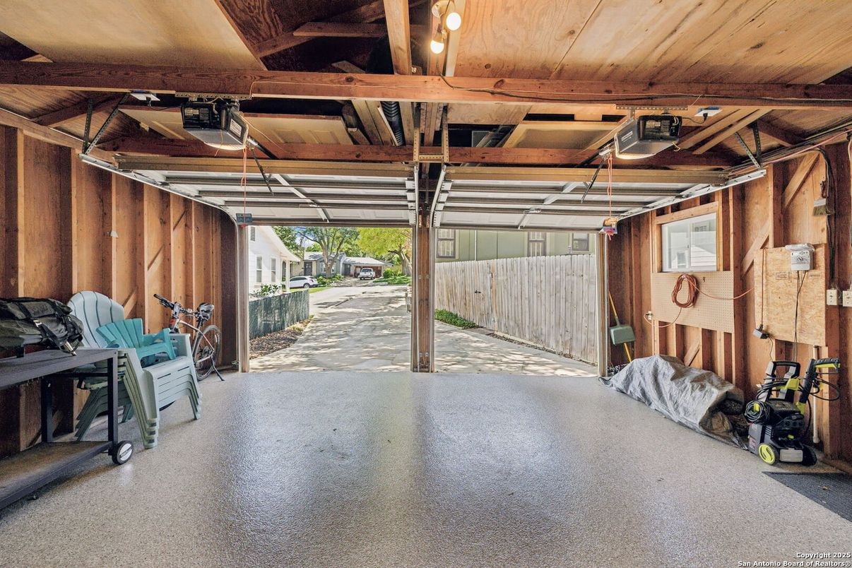 Garage, Interior, Wooden Beams, Wooden Ceilings, Wooden Walls