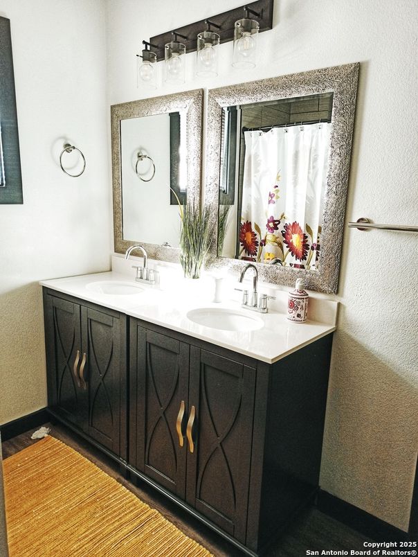 Bathroom, Dual Sink Vanities, Interior, Wood Texture Flooring