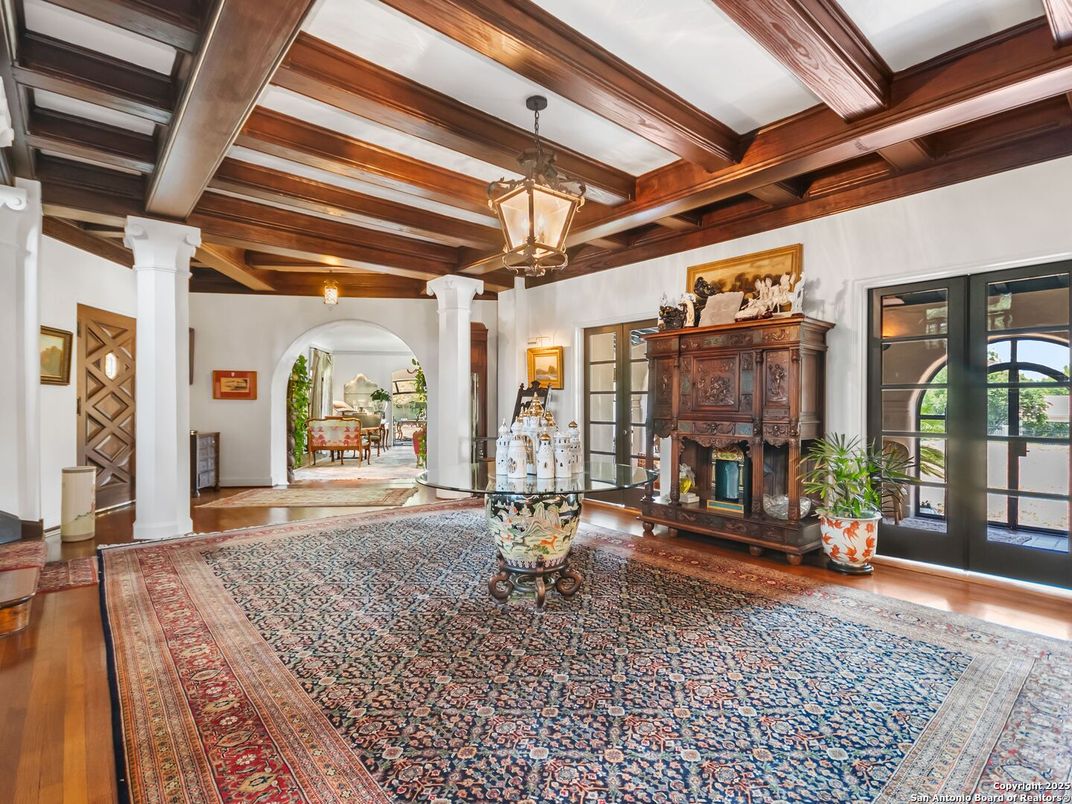 Fireplace, Interior, Pendant Lights, Wooden Beams, Wood Texture Flooring