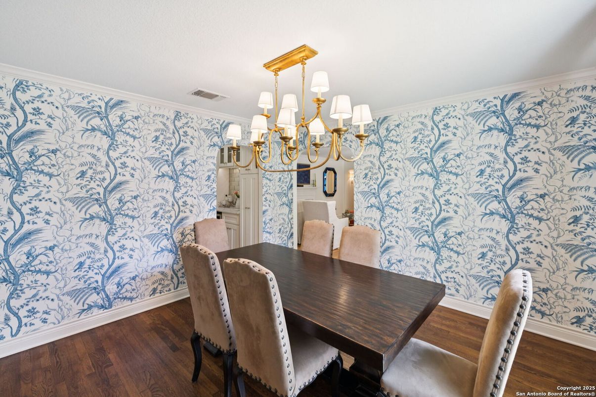 Chandelier, Dining room, Interior, Wood Texture Flooring