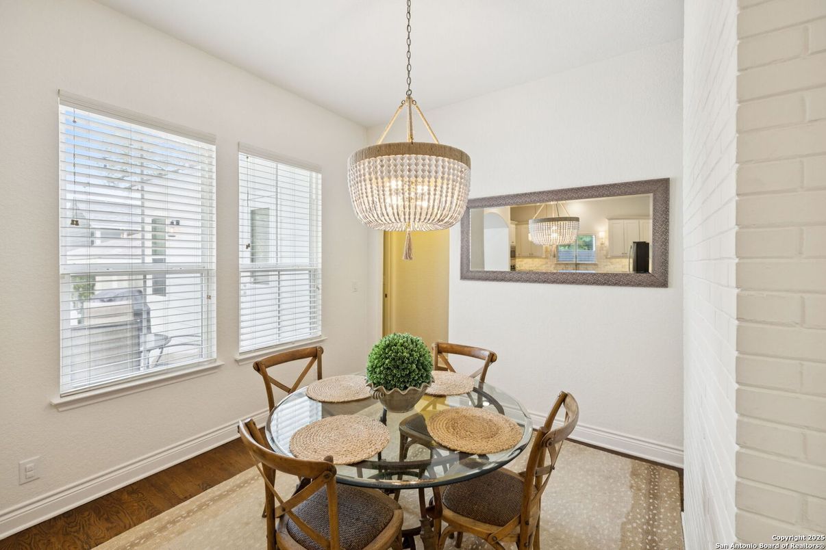 Chandelier, Dining room, Interior, Wood Texture Flooring