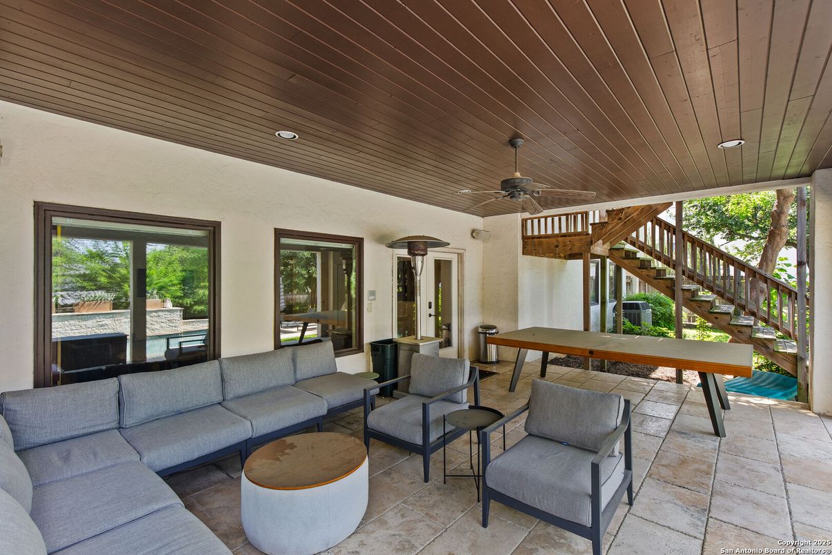Interior, Living room, Recessed Lighting, Wooden Ceilings
