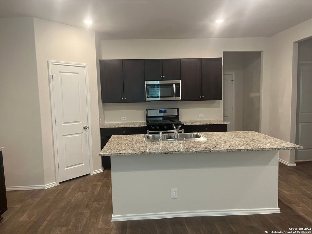 Interior, Kitchen, Recessed Lighting, Wood Texture Flooring