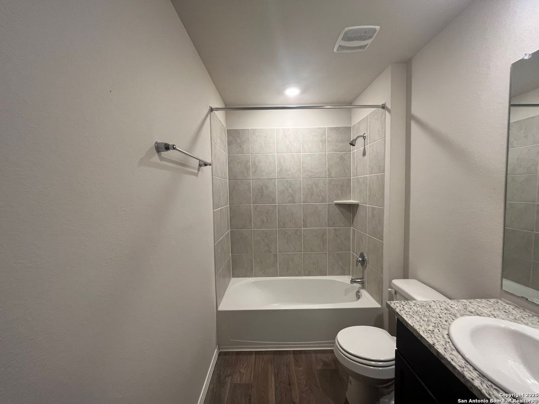 Bathroom, Interior, Recessed Lighting, Wood Texture Flooring