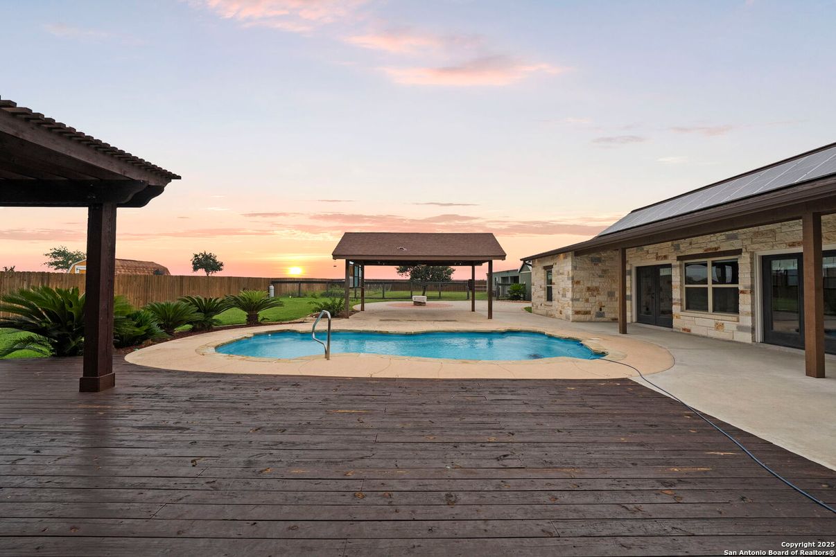 Exterior, Pool, Solar Panels